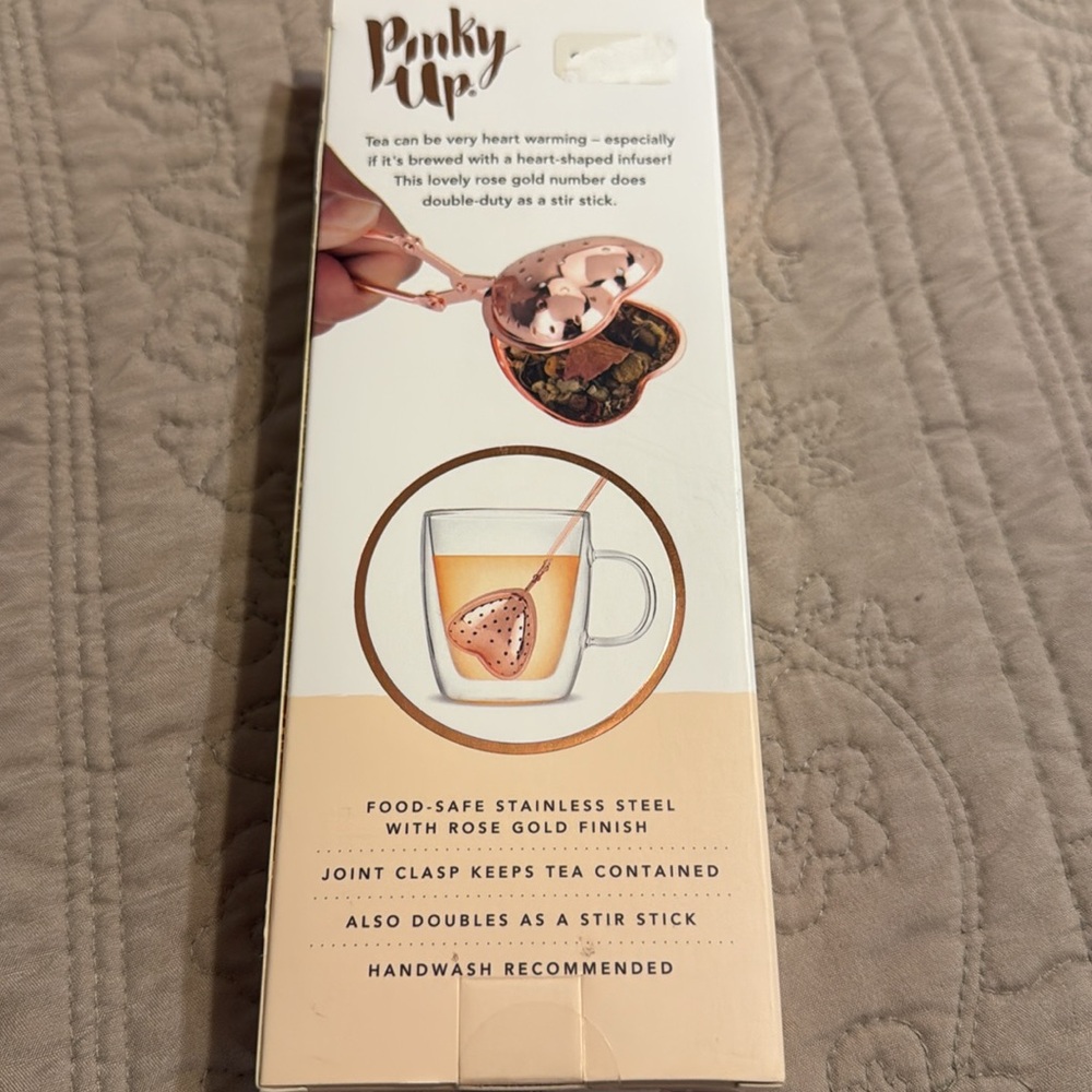 Pinky Up Rose Gold Heart Tea Infuser - Picture 3 of 6